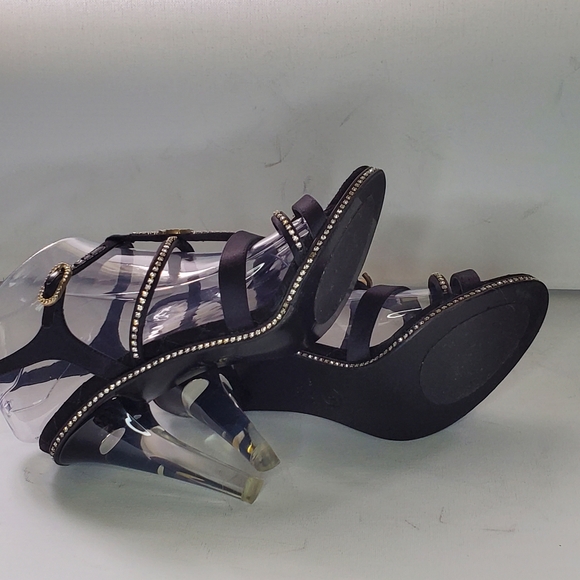 RARE Classic Authentic Chanel G29635 Strass CC Clear Heel Sandals - EU 39/US 8.5 - Picture 9 of 9